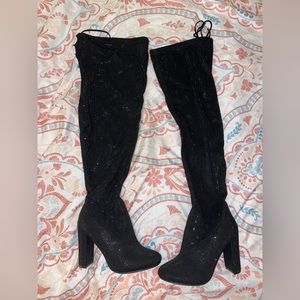 Thigh High Rhinestone Boots